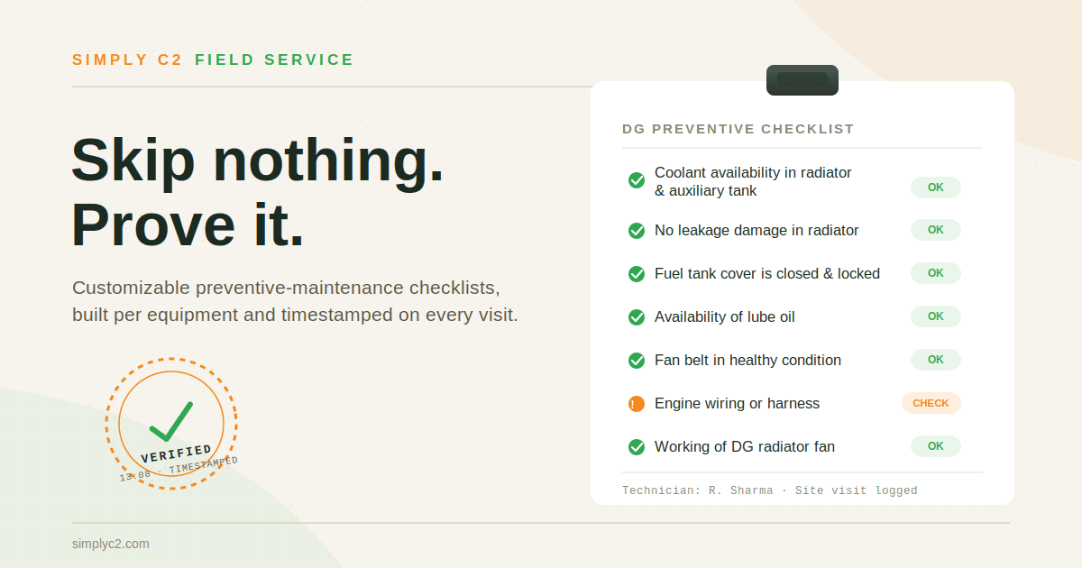 Equipment Maintenance Checklist